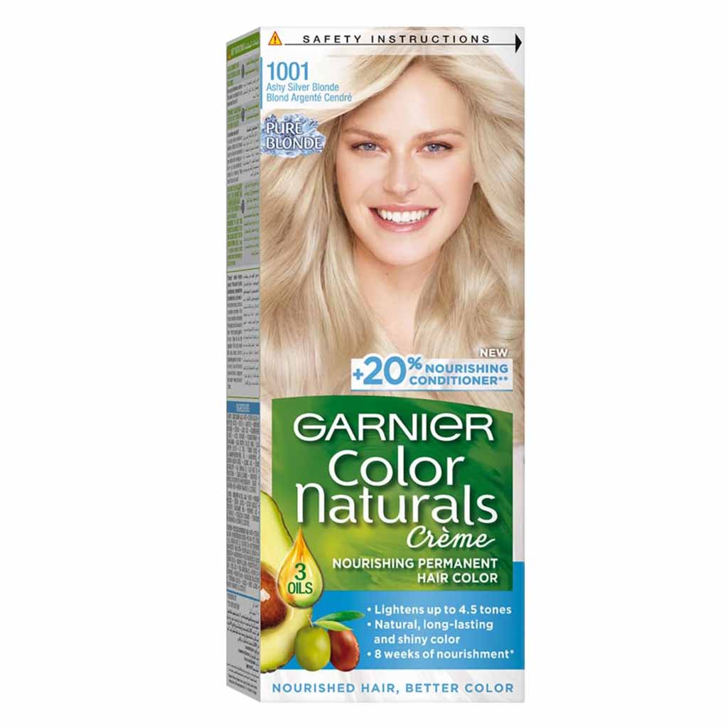 Garnier Pure Blonde Naturals Creme Nourishing Permanent Hair Color 1001 Ash Silver Blonde