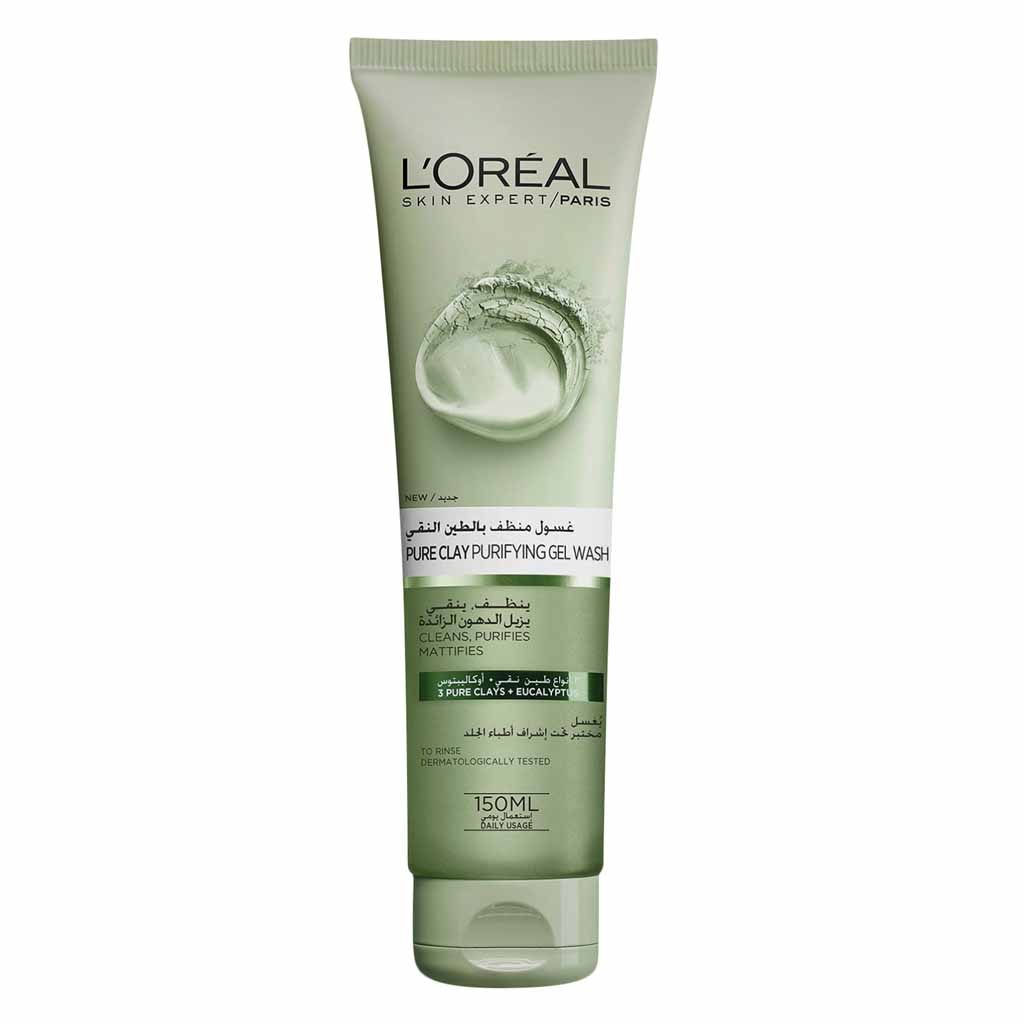 L’Oréal Paris, Pure Clay Eucalyptus Purifying Gel Wash, Deep cleansing and detoxifying face wash, 150 ml