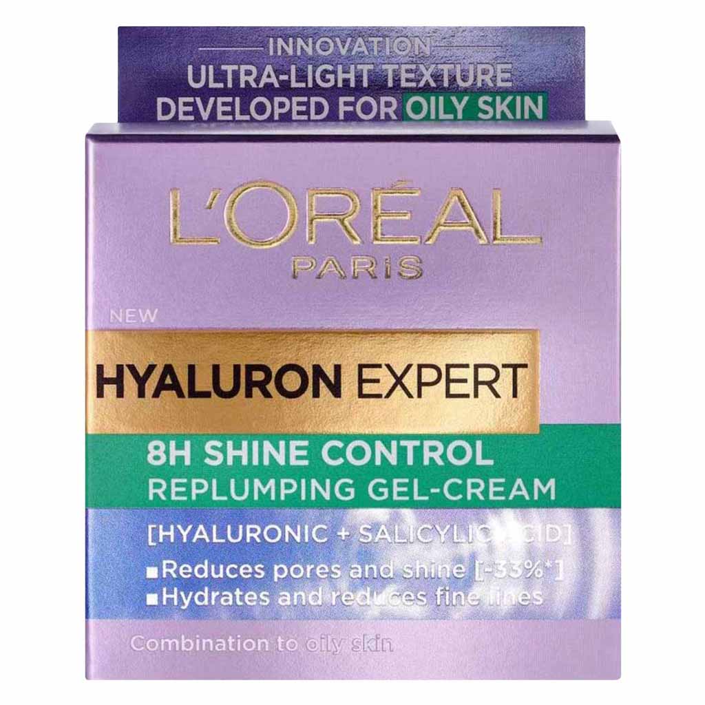 L’Oréal Paris, Hyaluron Expert Gel Cream, 8-hour shine control and replumping, 50 ml