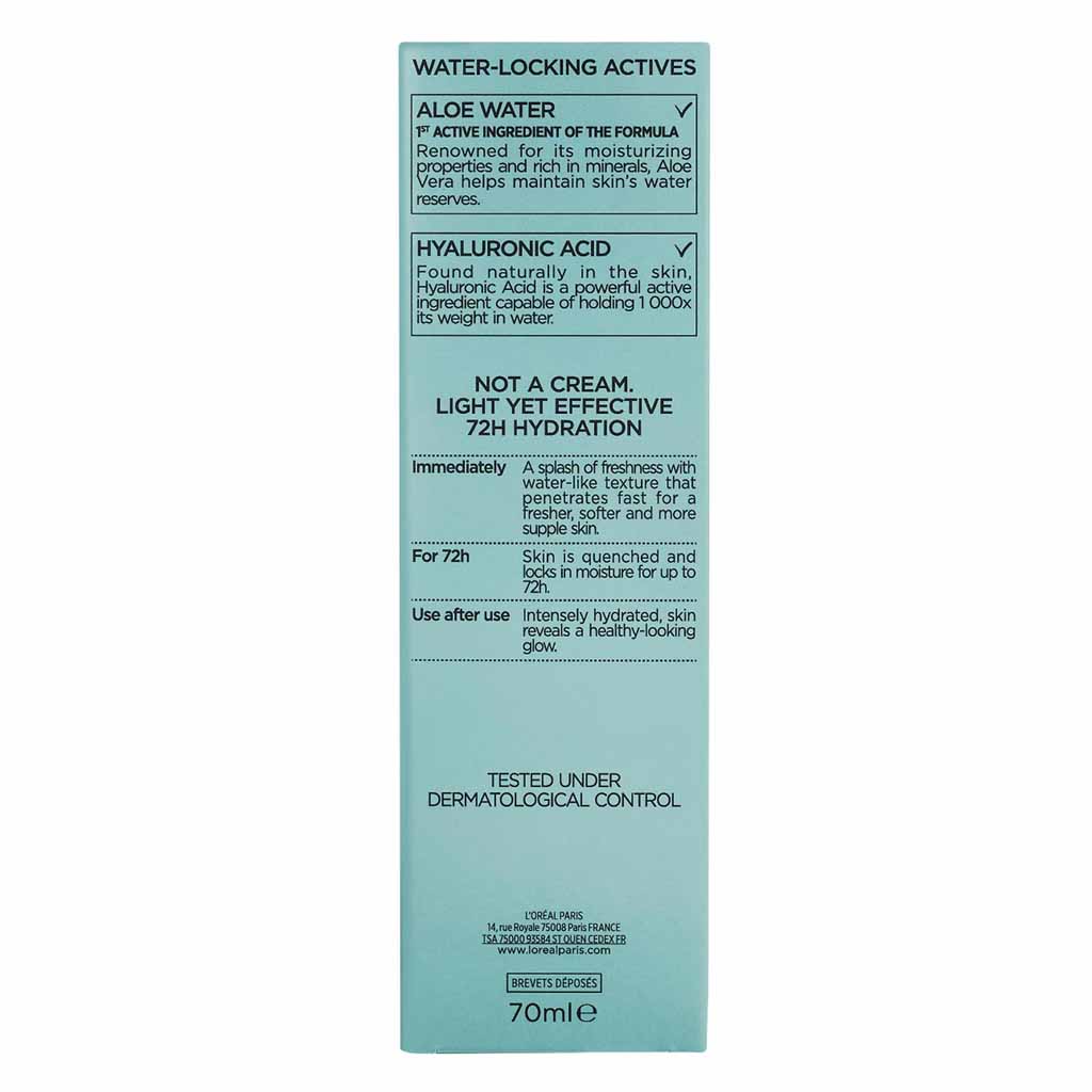 L’Oréal Paris, Hydra Genius Aloe Water Moisturiser, Lightweight hyaluronic moisturizer for normal to combination skin, 70ml