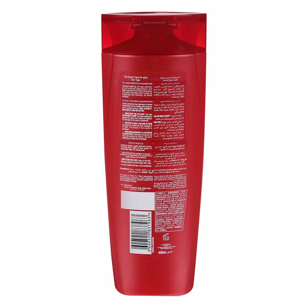 L’Oréal Paris, Elvive Protecting Color Shampoo, Color protection shampoo for vibrant hair, 400 ml