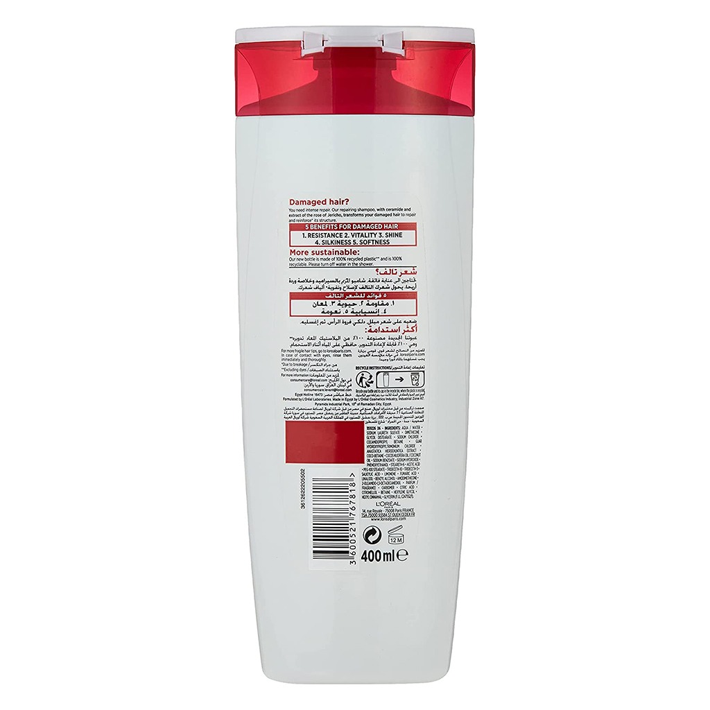 L’Oréal Elvive, Total Repair 5 Repairing Shampoo, Shampoo for damaged hair repair, 400ml