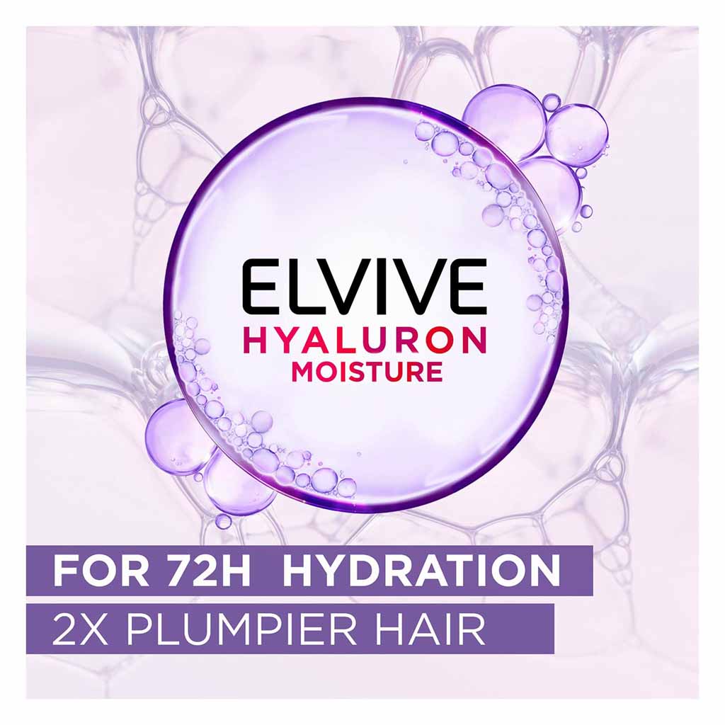 L’Oréal Paris, Elvive Hyaluron Moisture 72h Moisture Conditioner, Hydrating conditioner for long-lasting moisture, 200ml