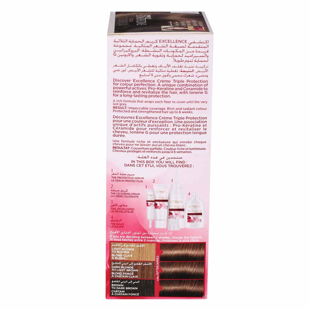 L’Oréal Paris, Excellence Creme Triple Care Hair Color, Nourishing permanent hair dye light golden brown, 53 —