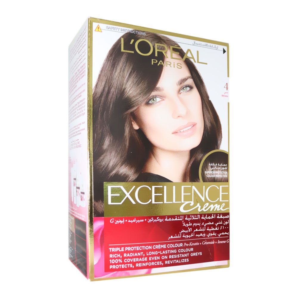 L’Oréal Paris, Excellence Cream Hair Color, Permanent cream hair color, 4 Brown