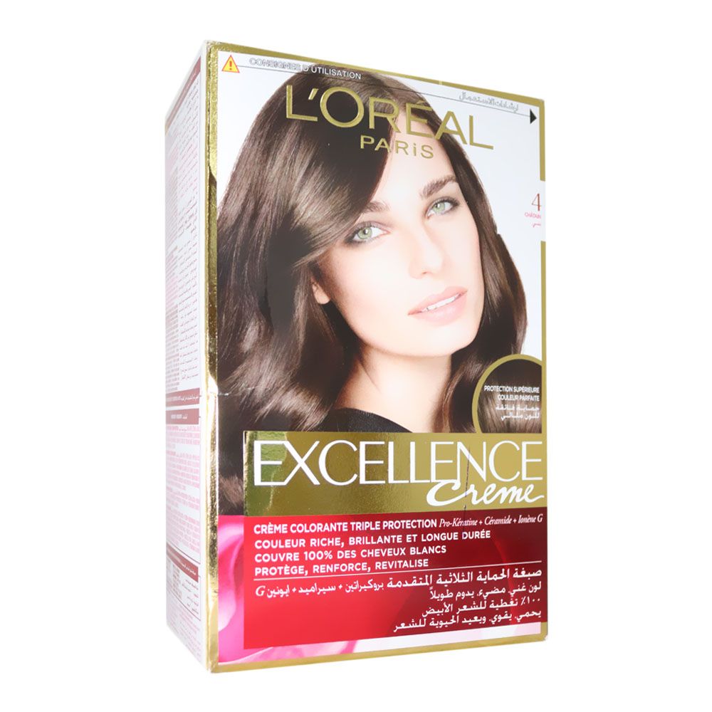 L’Oréal Paris, Excellence Cream Hair Color, Permanent cream hair color, 4 Brown