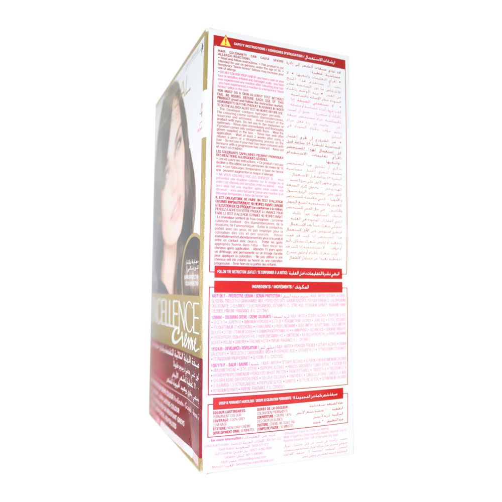 L’Oréal Paris, Excellence Cream Hair Color, Permanent cream hair color, 4 Brown