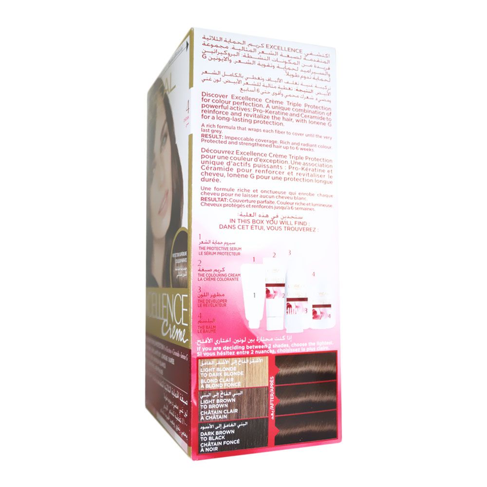 L’Oréal Paris, Excellence Cream Hair Color, Permanent cream hair color, 4 Brown