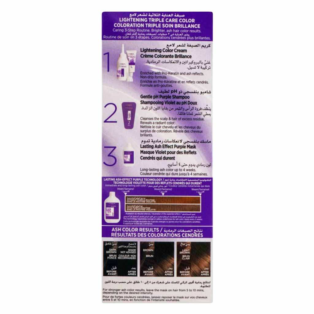 Loreal Paris Excellence Ash Supreme Lightening Triple Care Hair Color 717 Ash Blonde