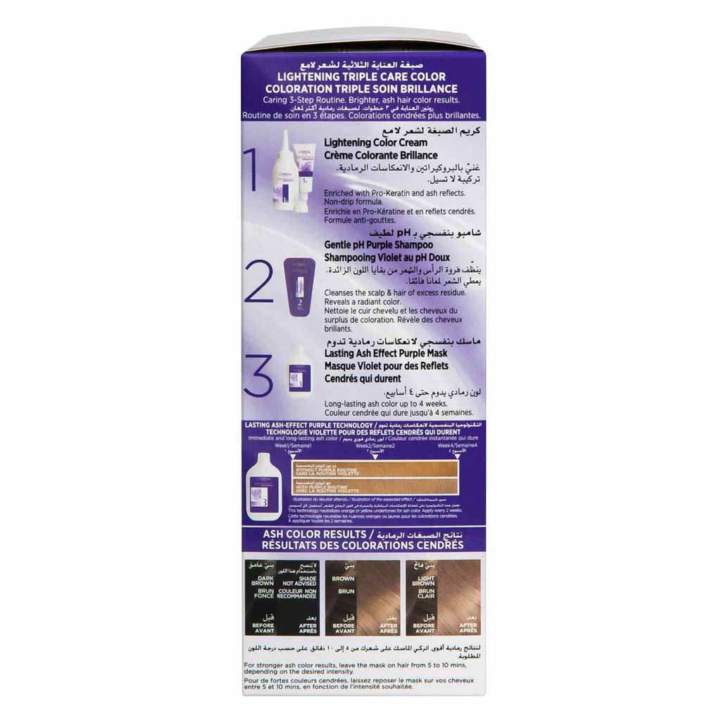 Loreal Paris Excellence Ash Supreme Lightening Triple Care Hair Color 812 Cool Pearl Light Blond