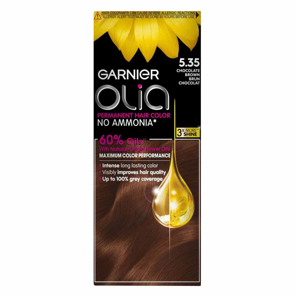 Garnier Olia No Ammonia Permanent Hair Color 5.35 Chocolate Brown