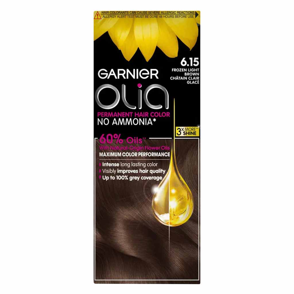 Garnier Olia No Ammonia Permanent Hair Color 6.15 Frozen Light Brown