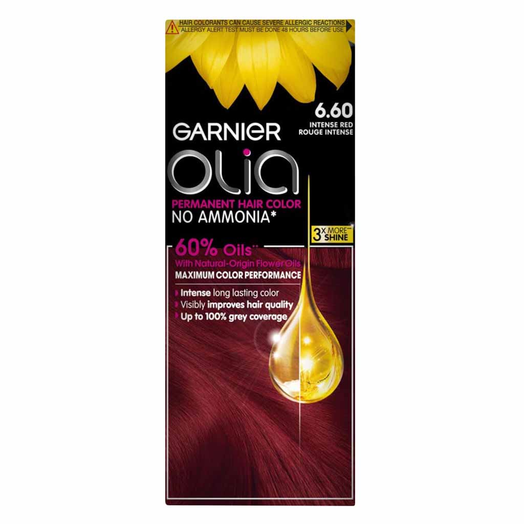 Garnier Olia No Ammonia Permanent Hair Color 6.60 Intense Red