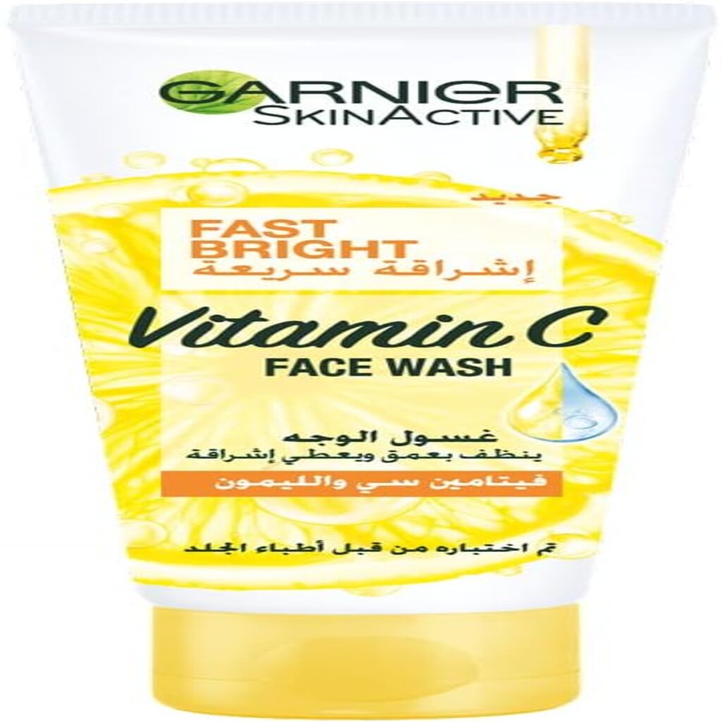 Garnier, SkinActive Fast Bright Face Wash Pure Lemon Essence, Brightening facial cleanser with lemon essence, 100ml