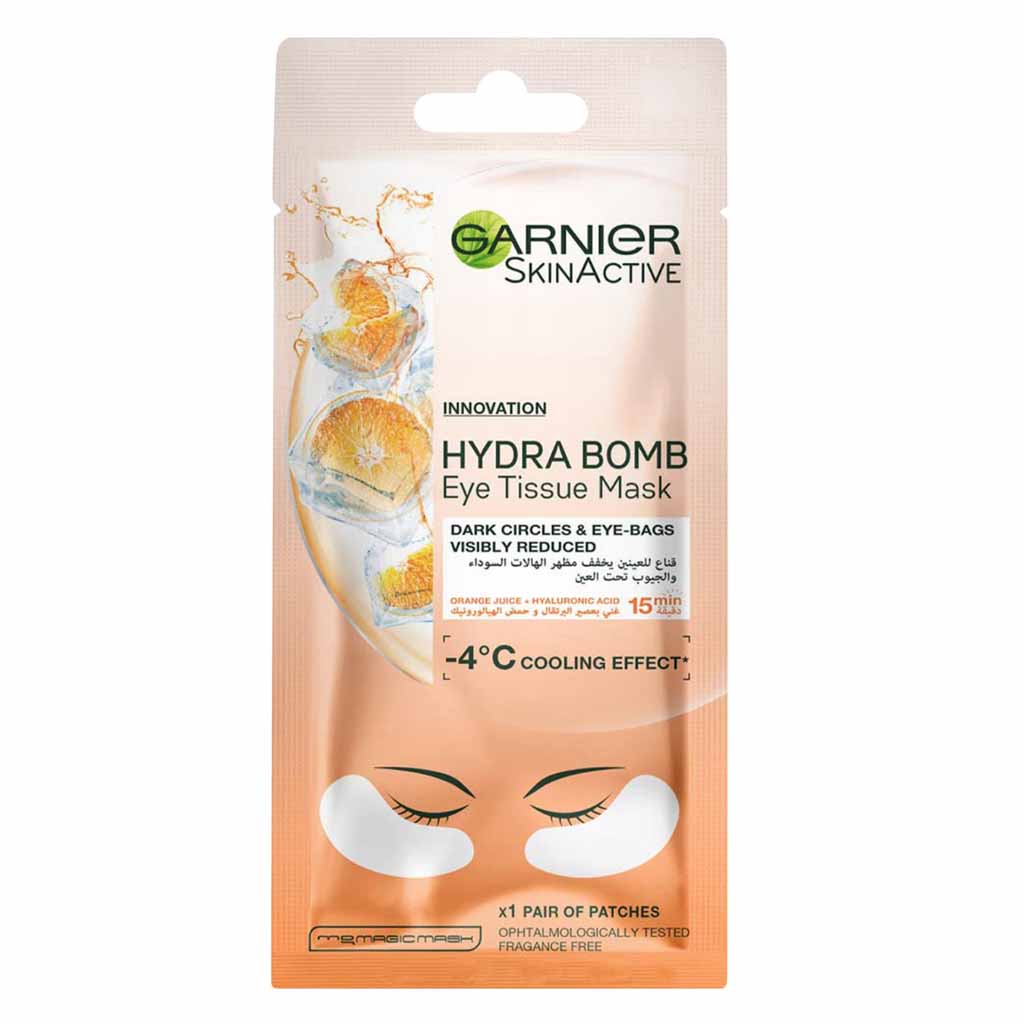 Garnier Skin Active Hydra Bomb Orange Juice  Hydrating Eye Tissue Mask 1 Pair