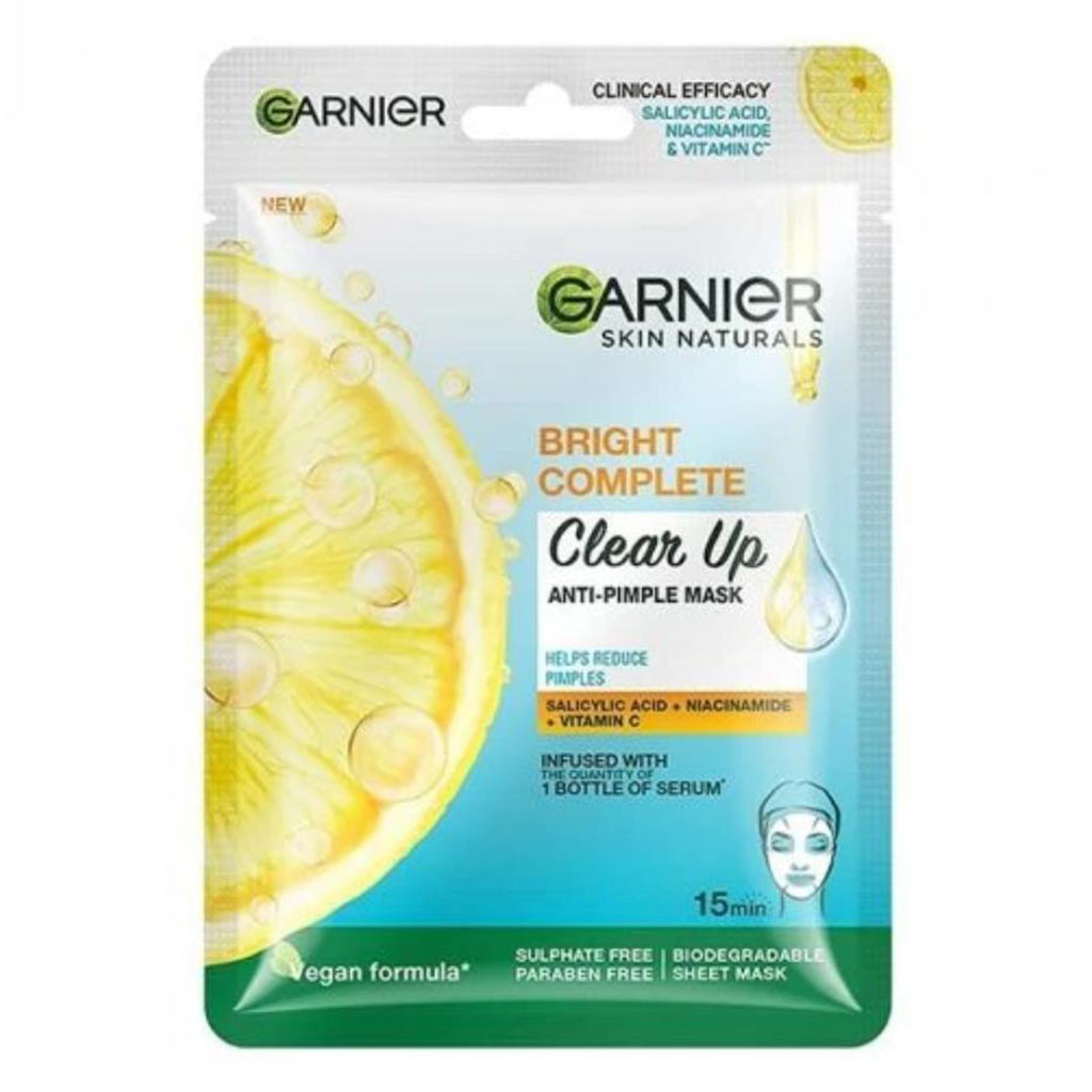 Garnier Skin Naturals, Clear Up Anti-Pimple Mask, Purifying mask to reduce pimples and blemishes
