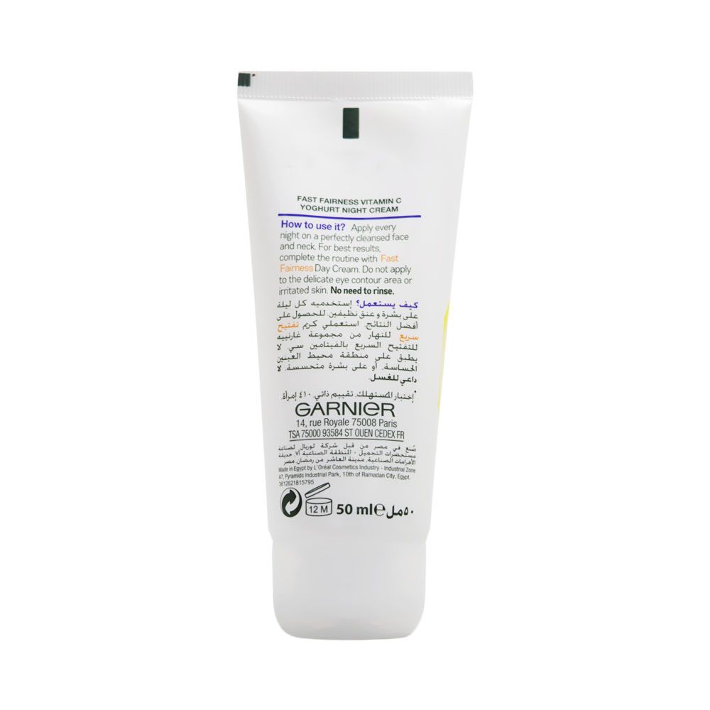 Garnier F. Fairness Night Cream 50 ml Tube .