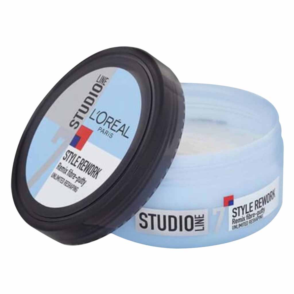 L’Oréal Paris, Studio Line 7 Style Rework Remix Fibre Putty Clay, Strong hold styling fibre putty for textured hair, 150 ml