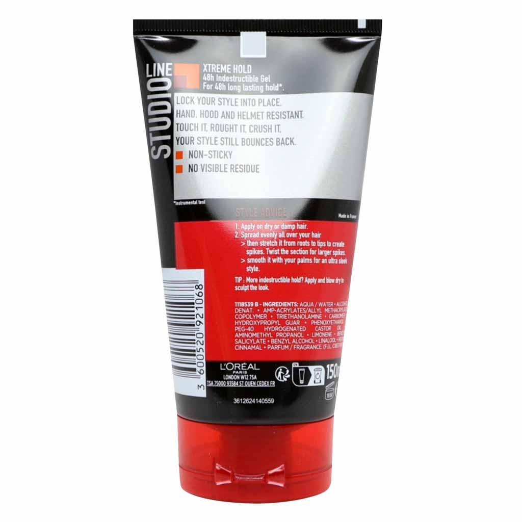 Loreal Paris Studio Line 9 Xtreme Hold 48hr Indestructable Gel 150 ml