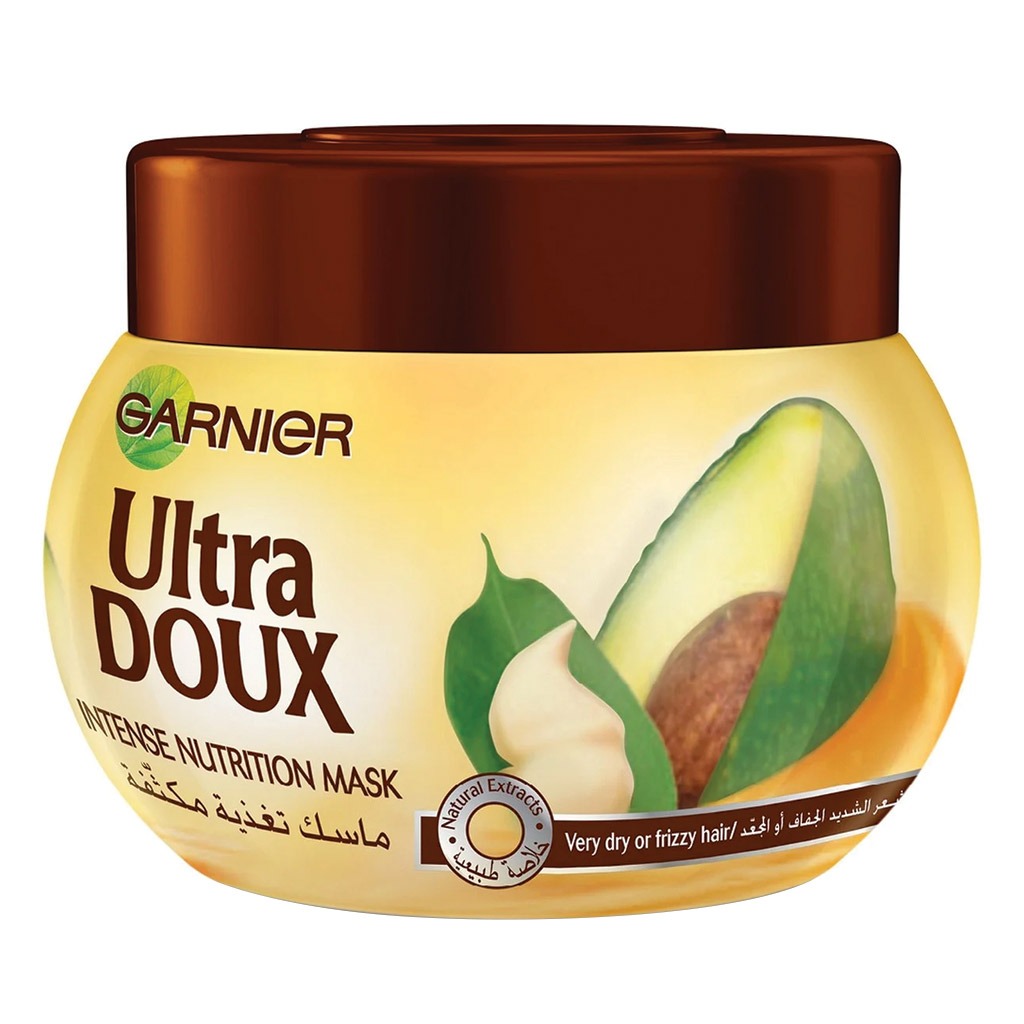 Garnier Ultra Doux, Avocado oil & shea butter hair mask, Deep nourishing mask for dry hair, 300 ml