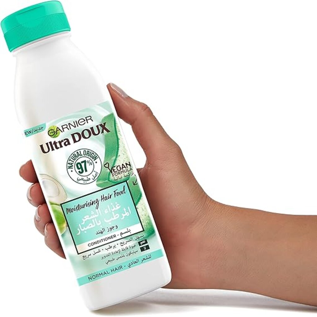 Garnier, Ultra Doux Moisturising Aloe Vera Hair Food Conditioner, Hydrating conditioner for normal hair, 350 ml