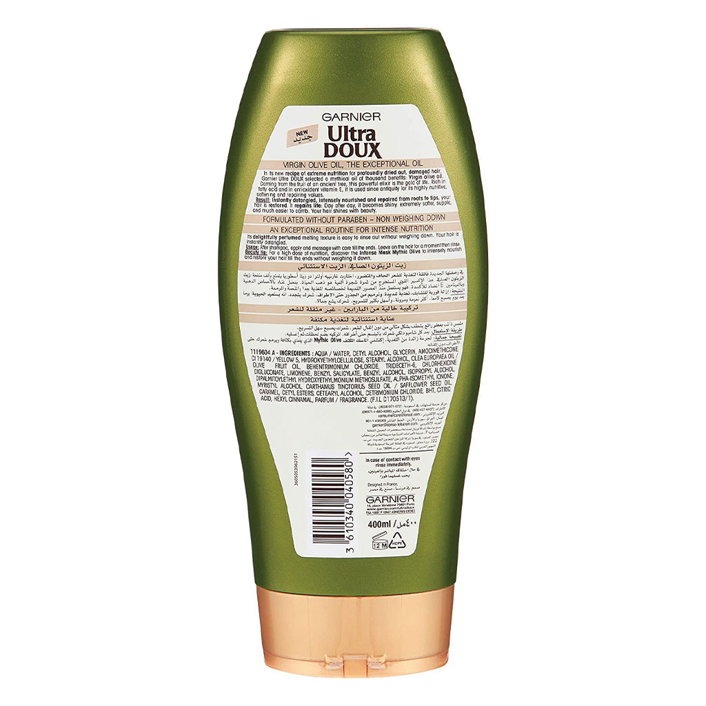 Garnier, Ultra Doux Mythic Olive Extreme Nutrition Conditioner, Intensive nourishing conditioner with olive oil, 400ml