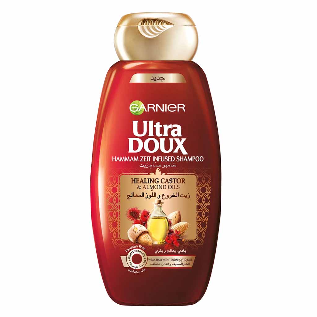 Garnier Ultra Doux, Healing Castor and Almond Oil Shampoo, Repairing shampoo with castor and almond oils, 200ml
