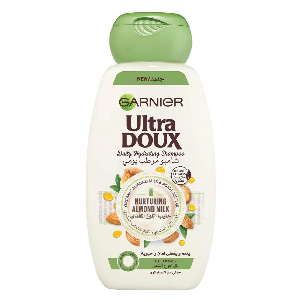 Garnier Ultra Doux, Almond milk shampoo, Gentle shampoo with almond milk for soft hair, 400 ml