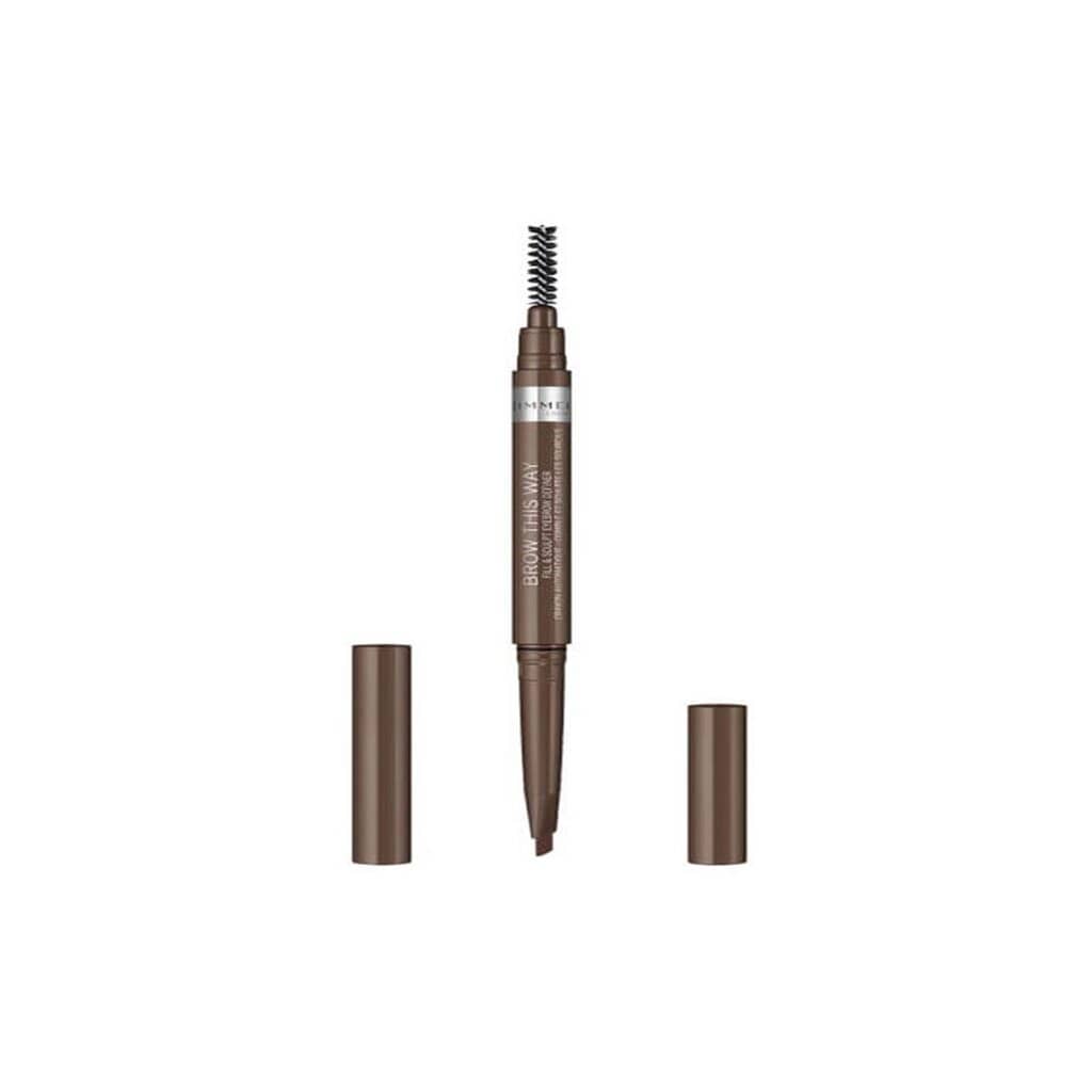 Rimmel London, Brow This Way Fill & Sculpt Eyebrow Definer Medium Brown, Eyebrow pencil for natural fill and sculpted look, medium brown