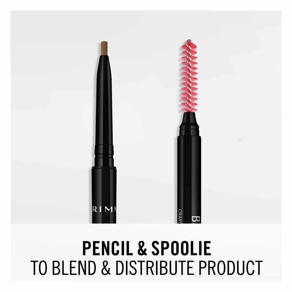 Rimmel London, Brow Pro Micro Ultra-Fine Precision Eyebrow Pencil, Precise eyebrow pencil for detailed shaping, 003 Dark Brown