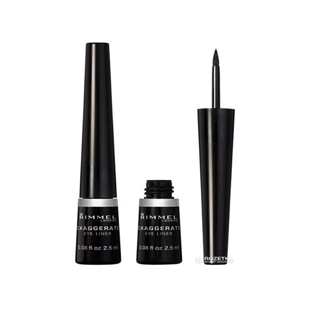 Rimmel London, Exaggerate Liquid Eyeliner Black, Long-lasting precise liquid eyeliner for bold definition