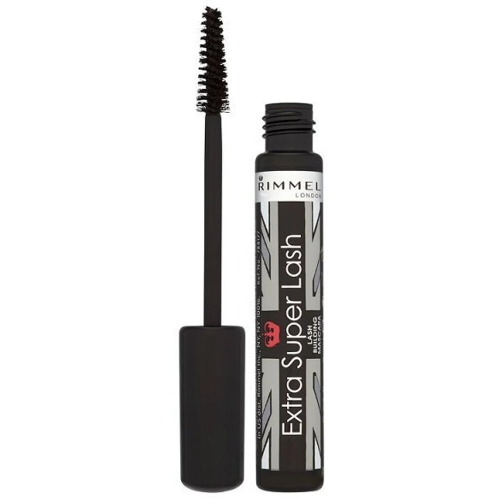 Rimmel London, Extra Super Lash Mascara Black, Lengthening mascara for bold voluminous lashes