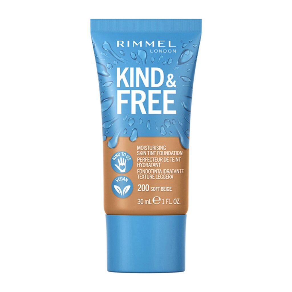 Rimmel London Kind & Free Skin Tint Foundation - 200 Soft Beige, 30ml