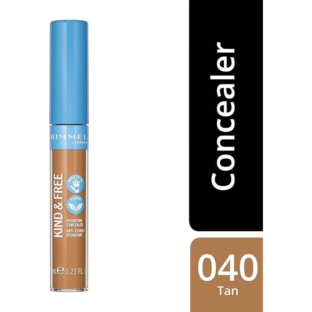Rimmel, Kind & Free Concealer 040 Tan, Lightweight concealer for natural skin coverage