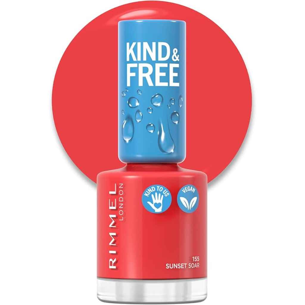 Rimmel, Kind & Free Nail Polish 155 Sunset Soar, Long-lasting nail polish with vibrant color
