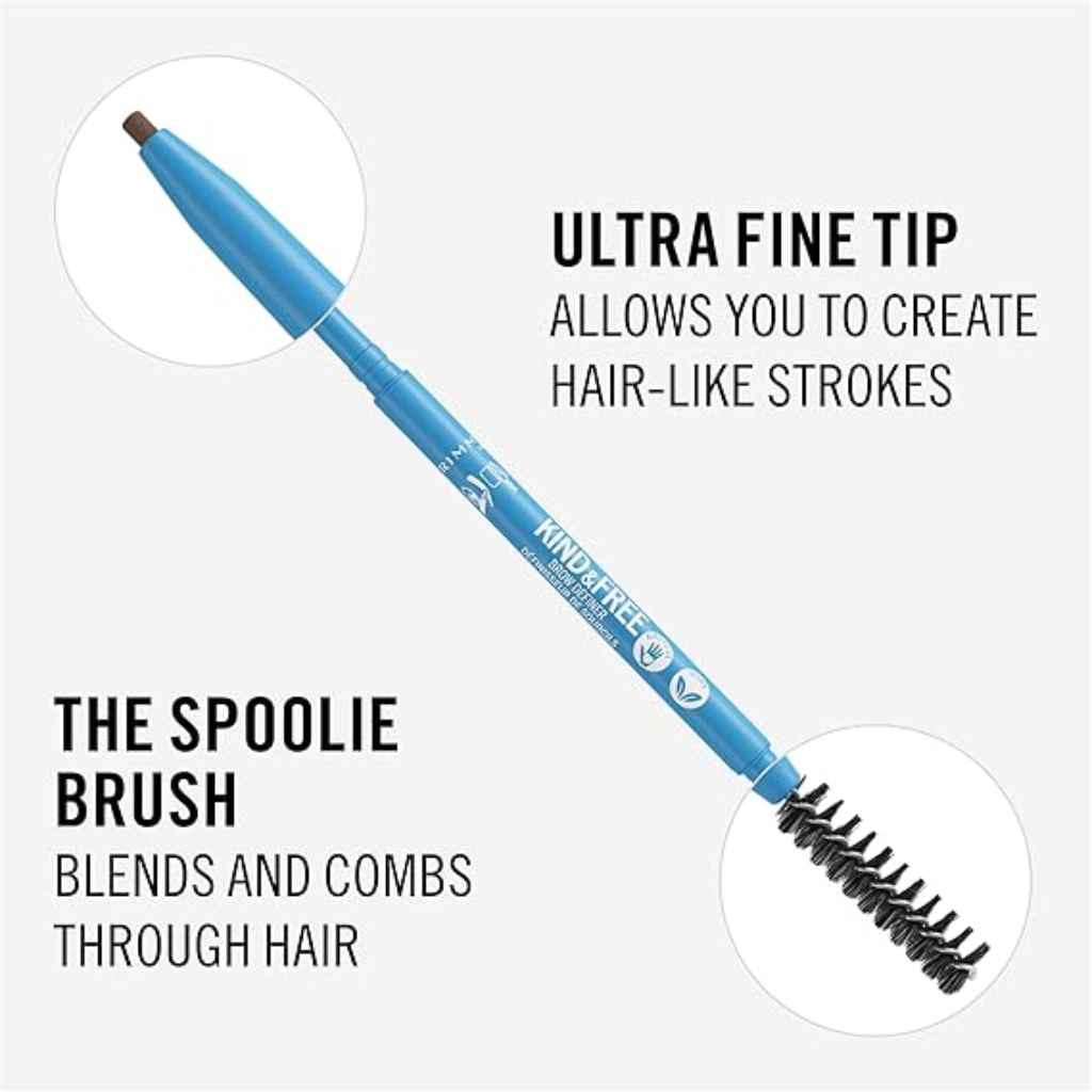 Rimmel London, Kind & Free Brow Definer, Natural brow pencil in chocolate shade