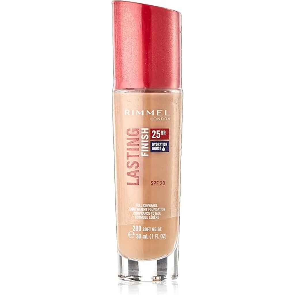 Rimmel, Lasting Finish Foundation Red Cap 200 Soft Beige, Long-lasting liquid foundation with natural finish