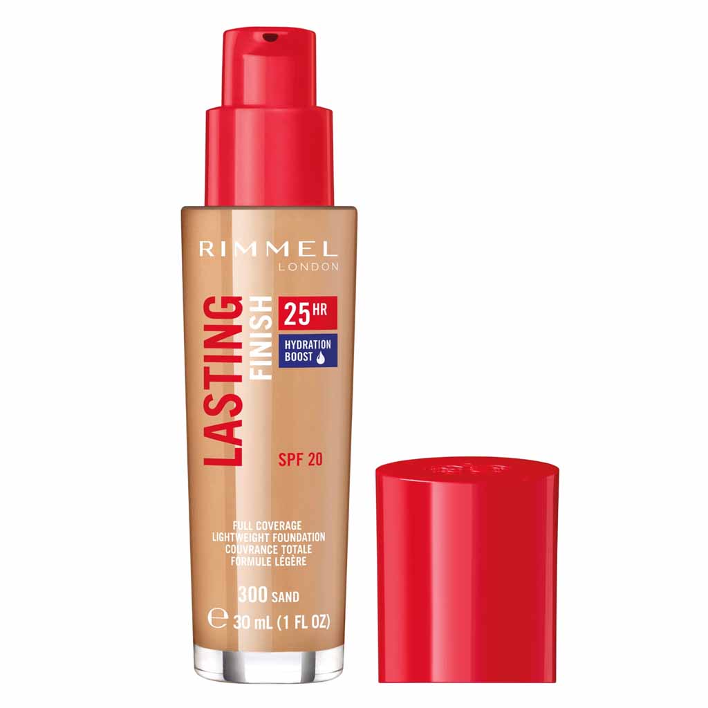 Rimmel London Lasting Finish 25HR Full Coverage Lightweight Foundation SPF20 30ml 300 Sand
