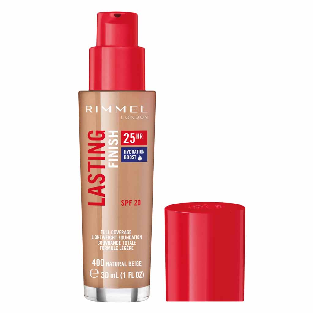 Rimmel London Lasting Finish 25HR Full Coverage Lightweight Foundation SPF20 30ml 400 Natural Beige