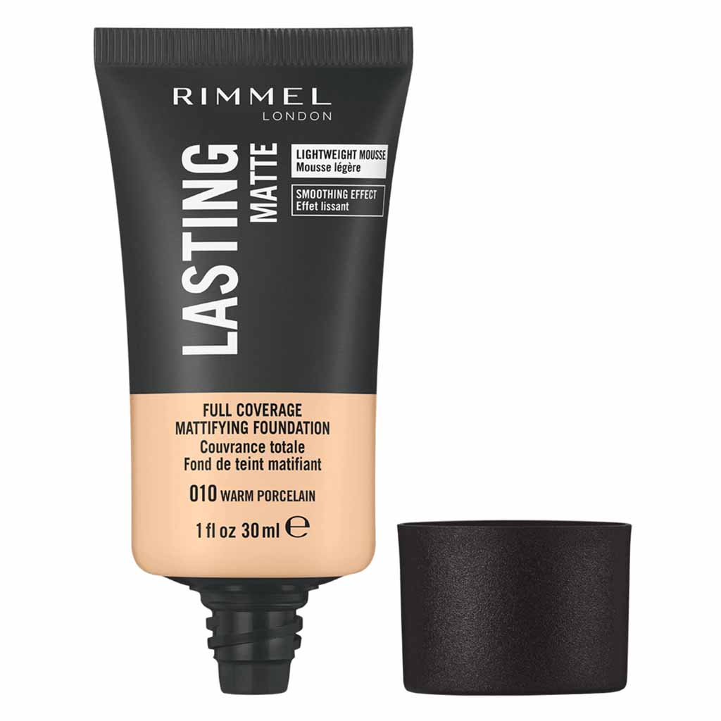 Rimmel London Lasting Matte Full Coverage Mattifying Foundation 30ml 010 Warm Porcelain