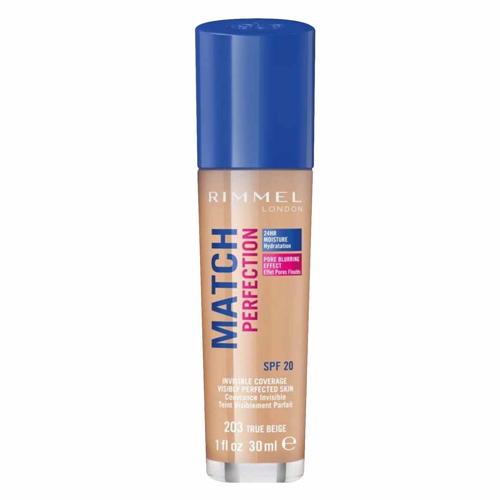Rimmel London Match Perfection Foundation 30Ml 203 True Beige