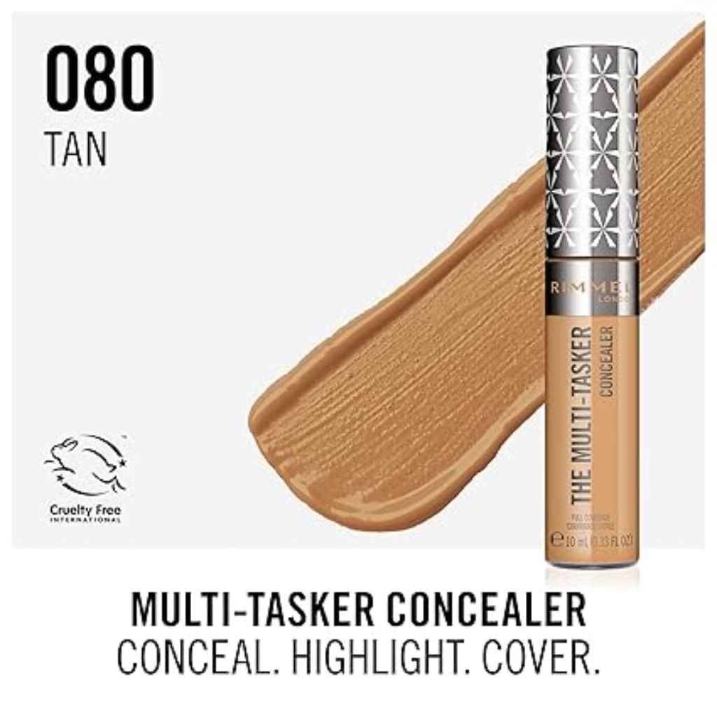 Rimmel, Multi-Tasker Concealer 80 Tan, Lightweight concealer for natural coverage