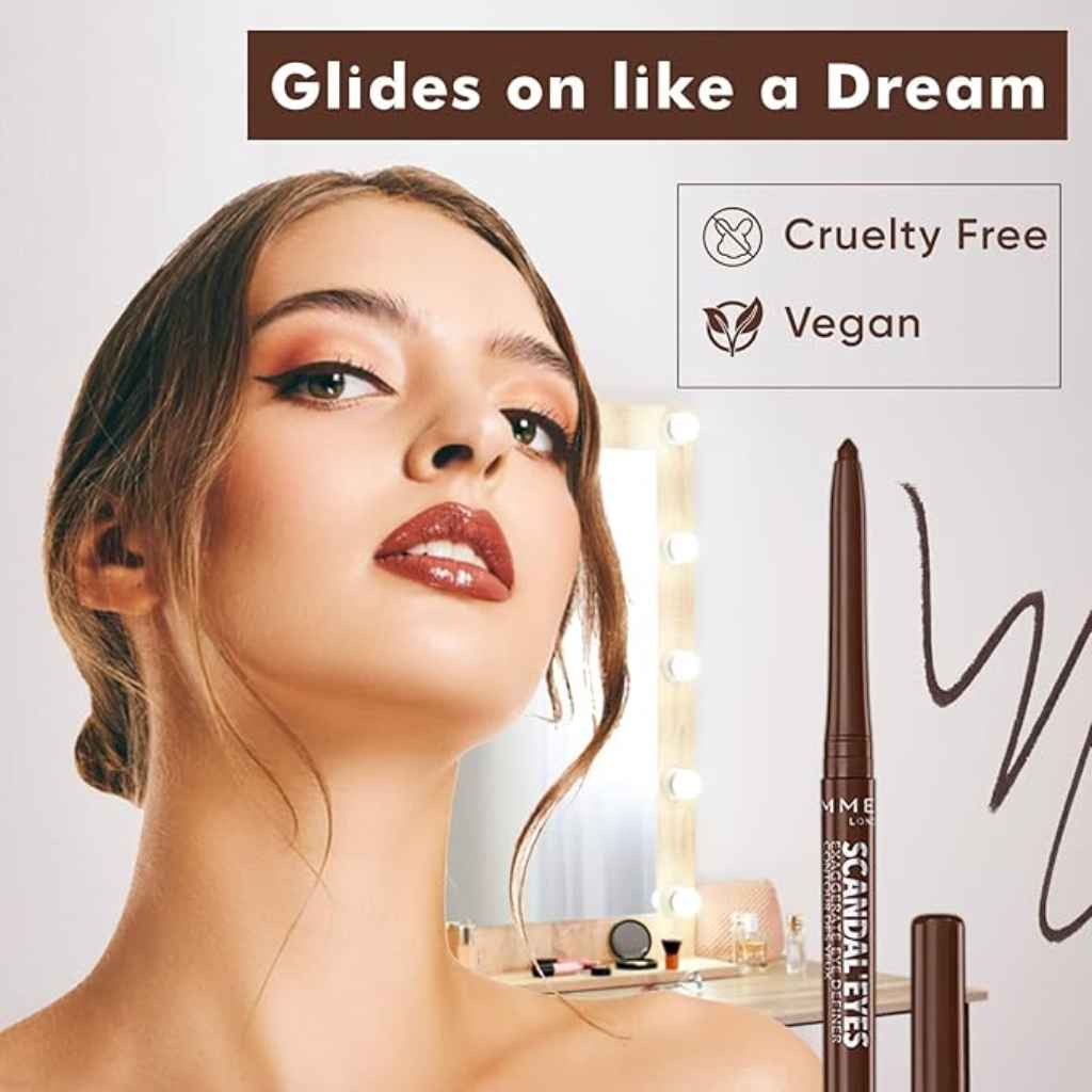 Rimmel, Scandaleyes Eye Definer Pencil, Smooth chocolate brown waterproof eyeliner