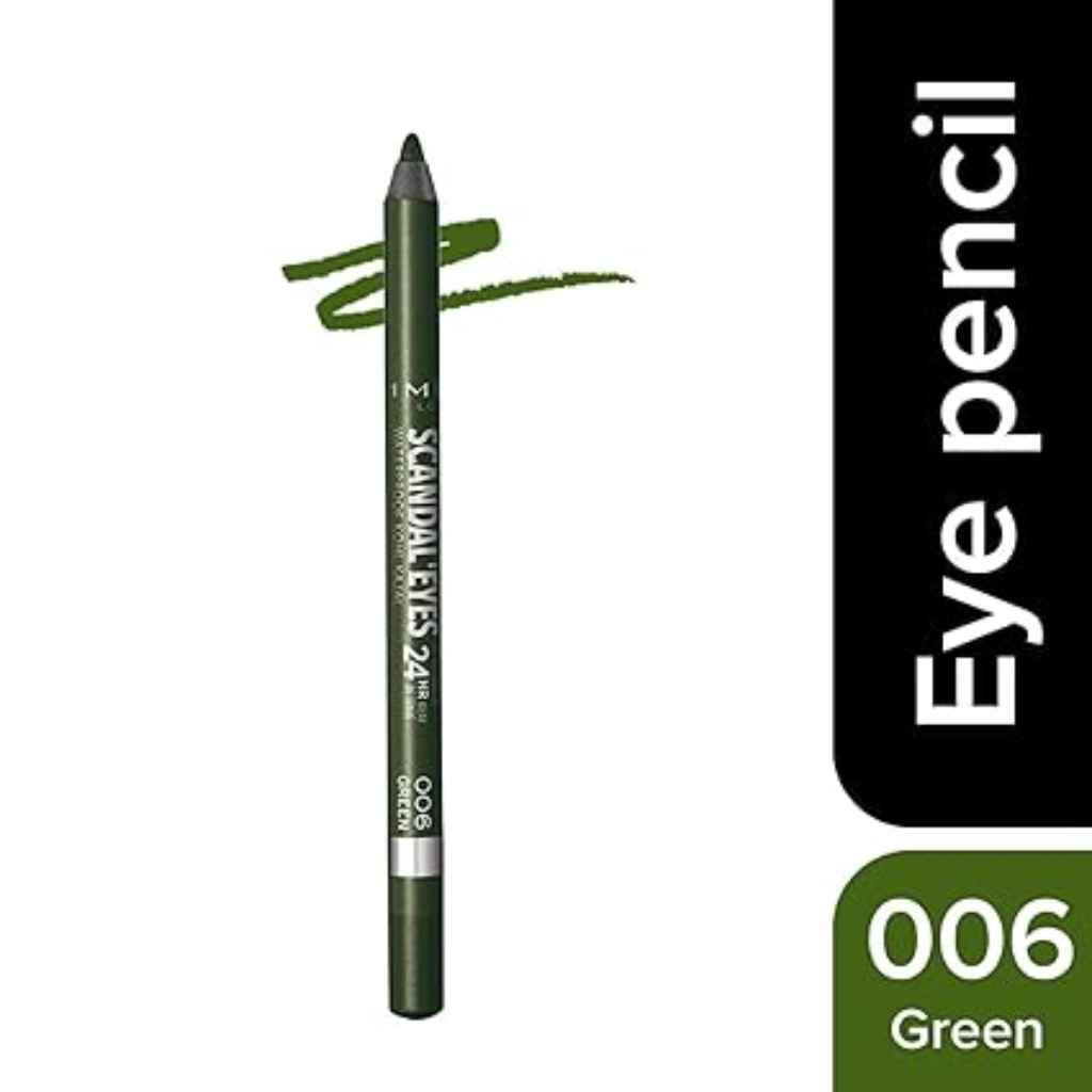 Rimmel, Scandaleyes Waterproof Kohl Pencil, Intense green long-lasting eye liner