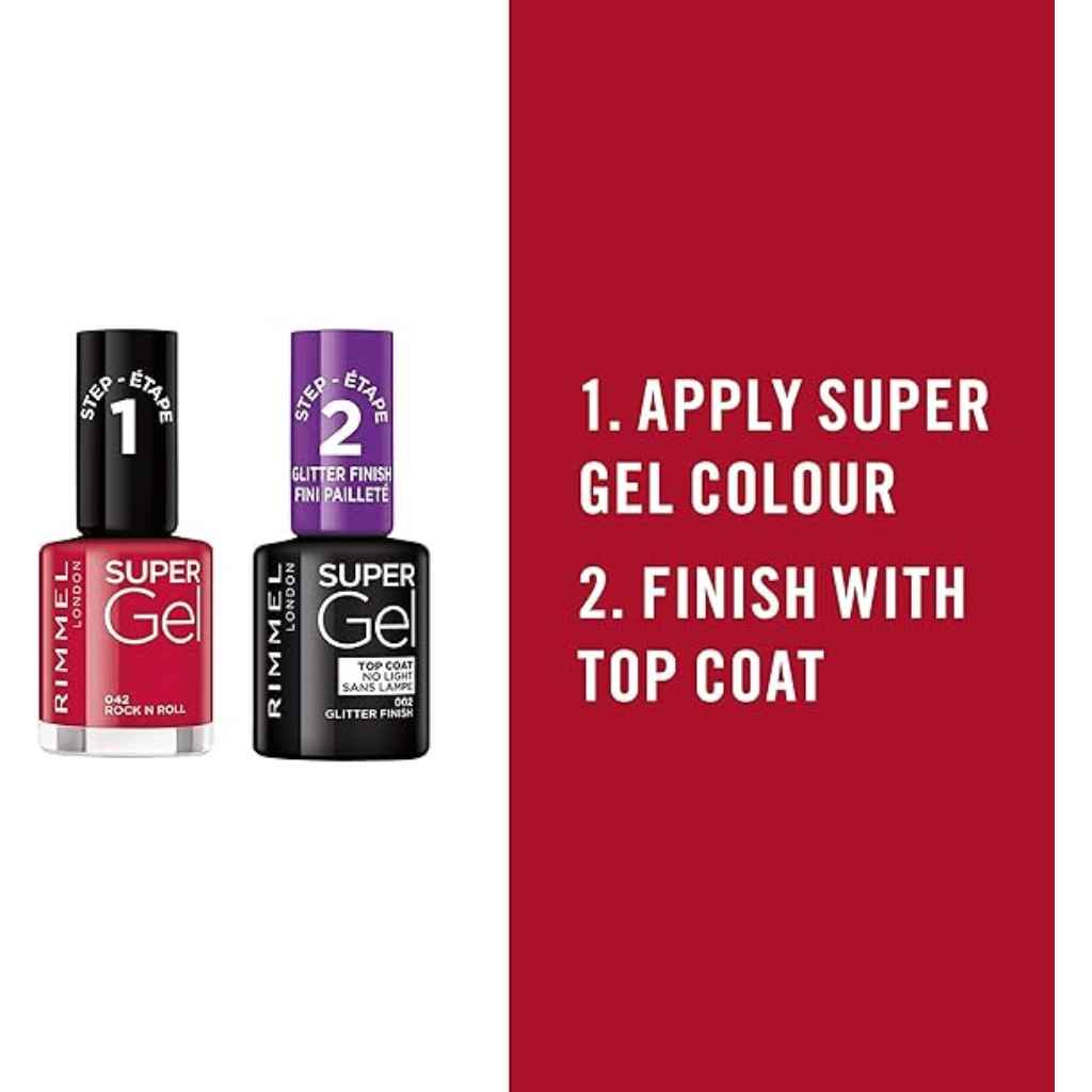 Rimmel, Super Gel Nail Polish, Long-lasting gel effect nail polish in Rock N Roll shade