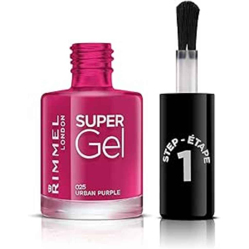 Rimmel, Super Gel Nail Polish, Long-lasting gel effect nail polish in Urban Purple shade
