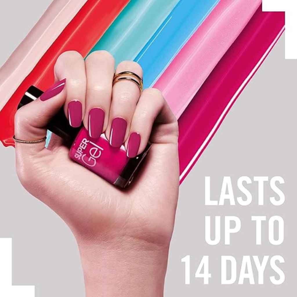 Rimmel, Super Gel Nail Polish, Long-lasting gel effect nail polish in Urban Purple shade