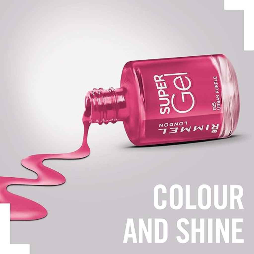 Rimmel, Super Gel Nail Polish, Long-lasting gel effect nail polish in Urban Purple shade