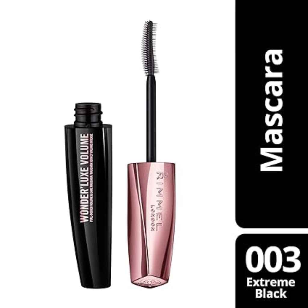 Rimmel, Wonder'Luxe Volume Extreme Mascara Black, Volumizing mascara for intense black lashes