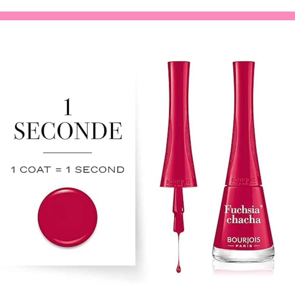 Bourjois, 1 seconde nail polish fuchsia chacha, Quick-dry vibrant pink nail polish